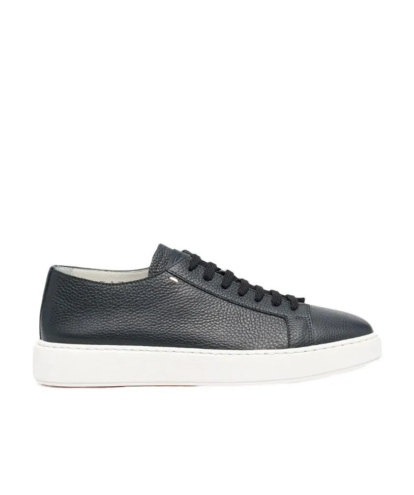 Santoni Round Toe Lace-Up Sneakers