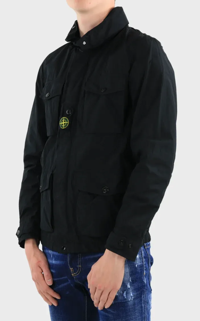 Black Hooded Casual Jacket