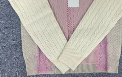 Contrast-Panel Cable-Knit Jumper