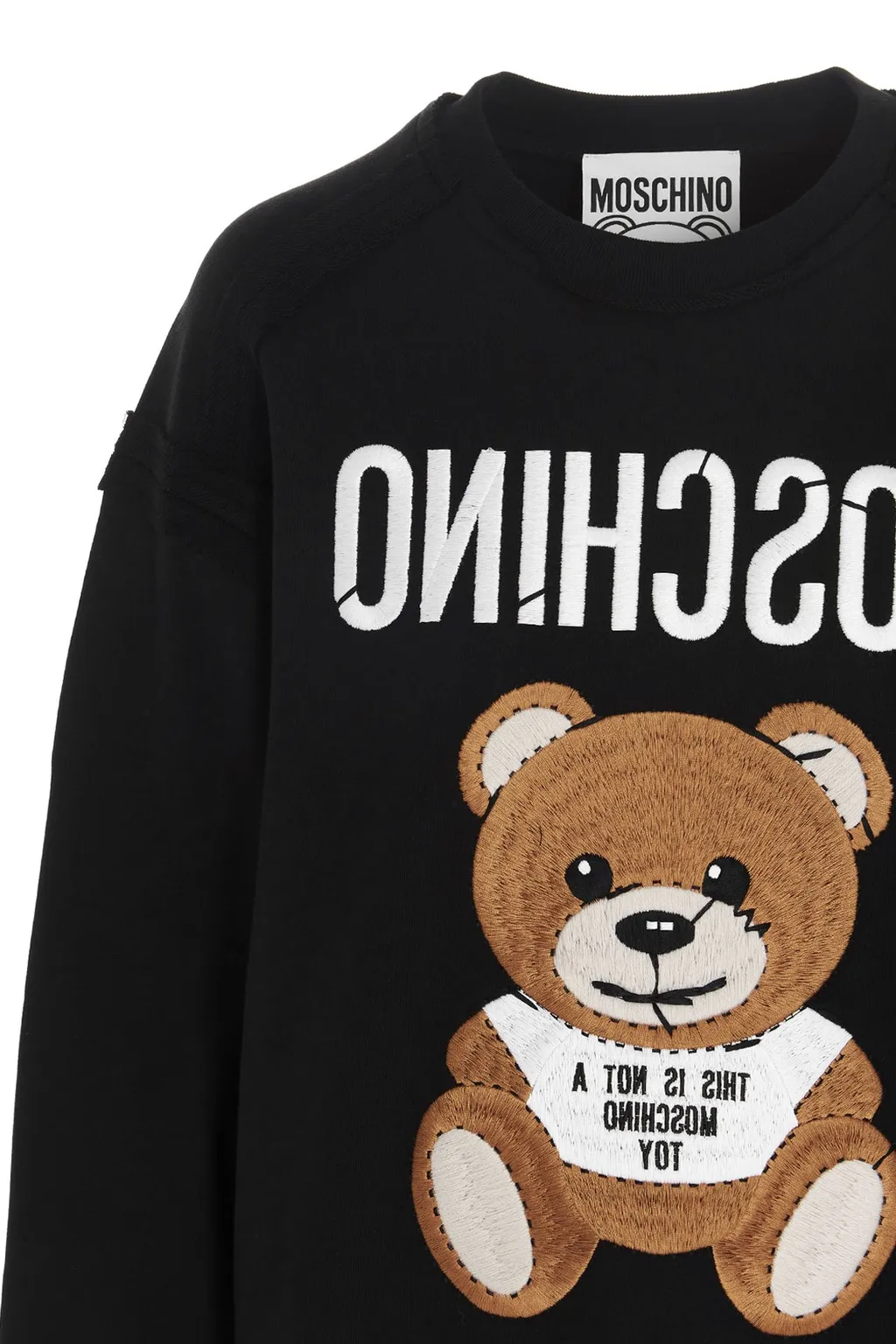 Teddy Motif Embroidered Sweatshirt