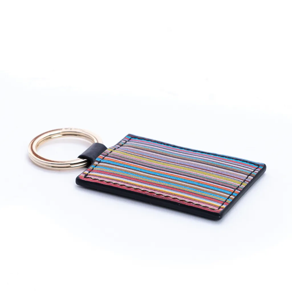 Stripe Print Keyring