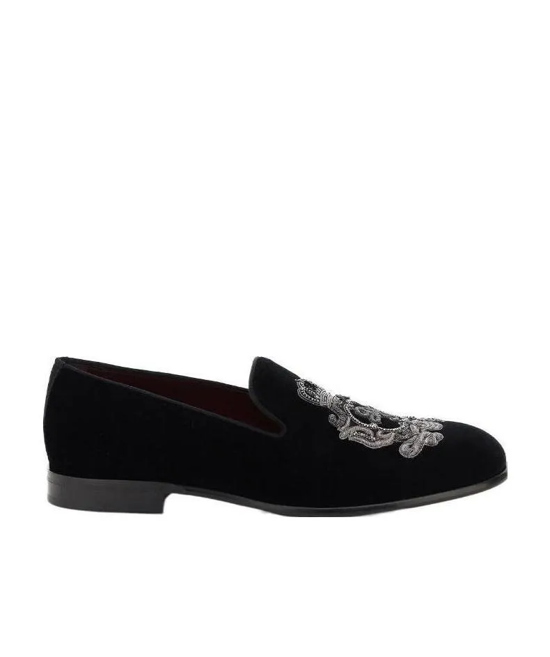 Dolce & Gabbana Monogram Embroidered Loafers
