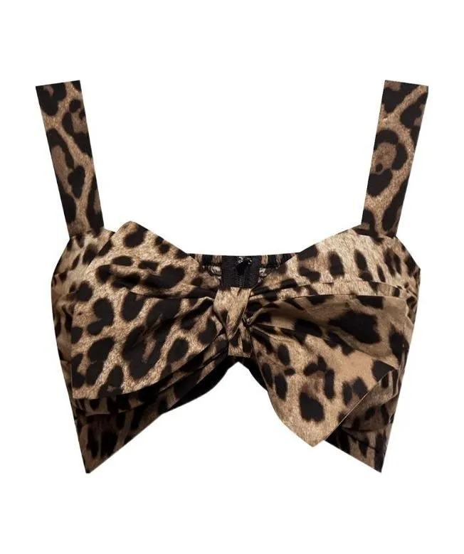 Dolce & Gabbana Animal Print Cropped Top
