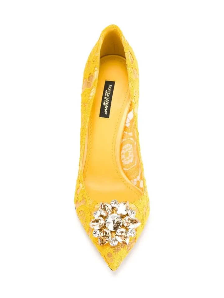 Dolce & Gabbana Taormina Lace Embellished Pumps