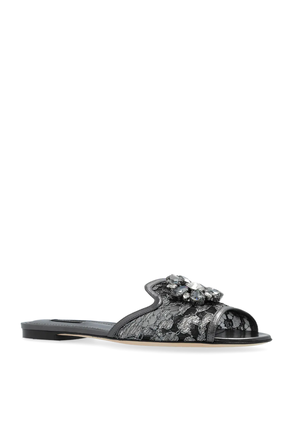 Dolce & Gabbana Bianca Crystal Embellished Sandals