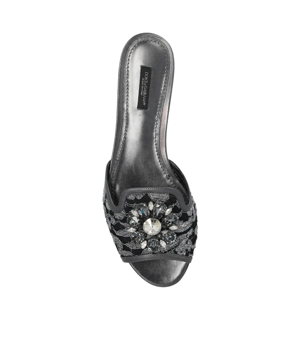 Dolce & Gabbana Bianca Crystal Embellished Sandals
