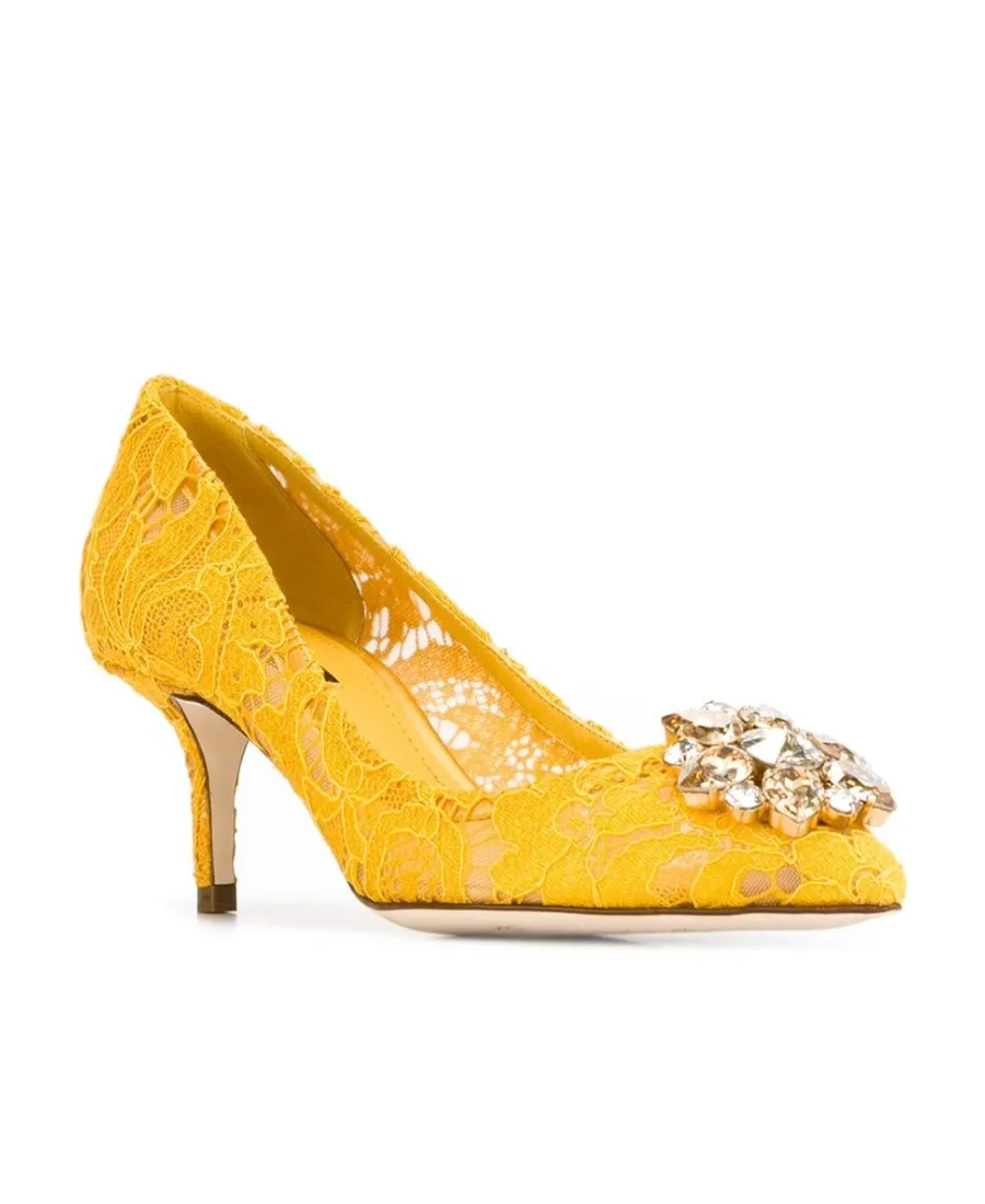 Dolce & Gabbana Taormina Lace Embellished Pumps
