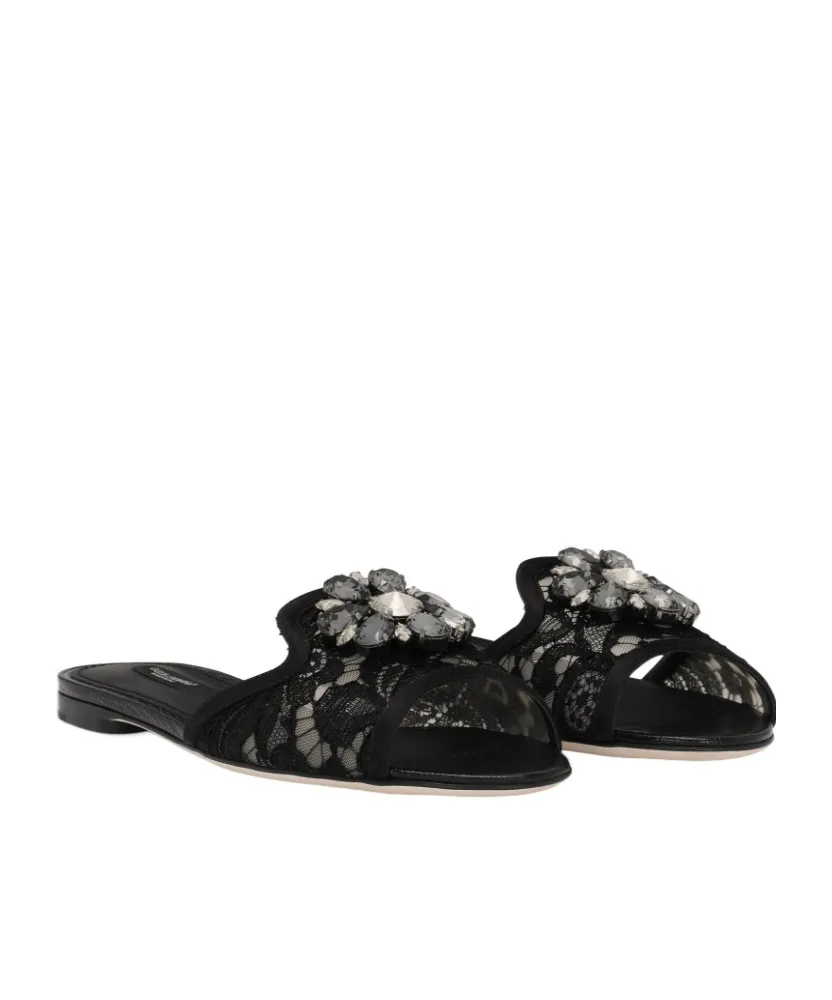 Dolce & Gabbana Bianca Lace Detailed Sandals