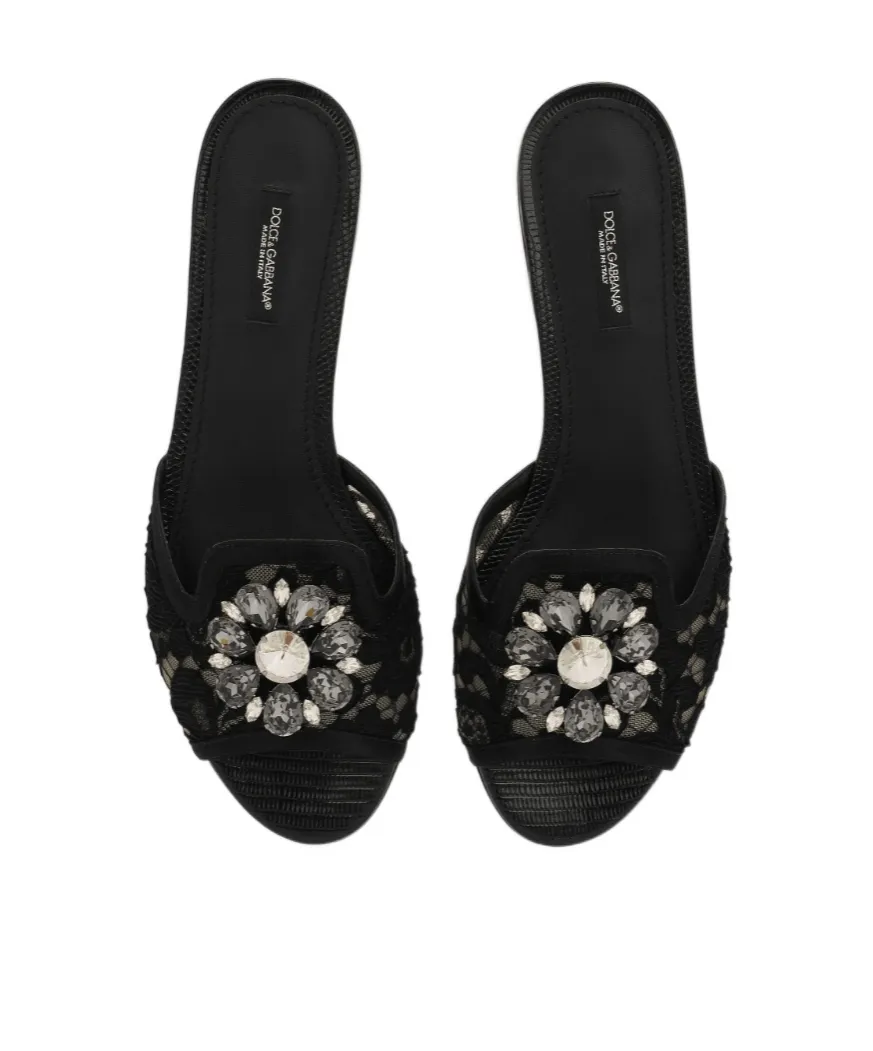 Dolce & Gabbana Bianca Lace Detailed Sandals
