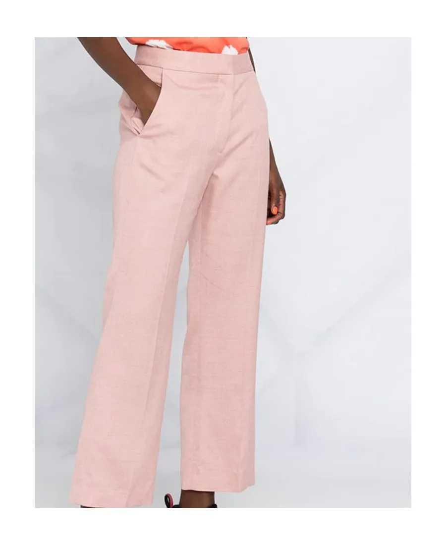 Straight-Leg Cropped Trousers