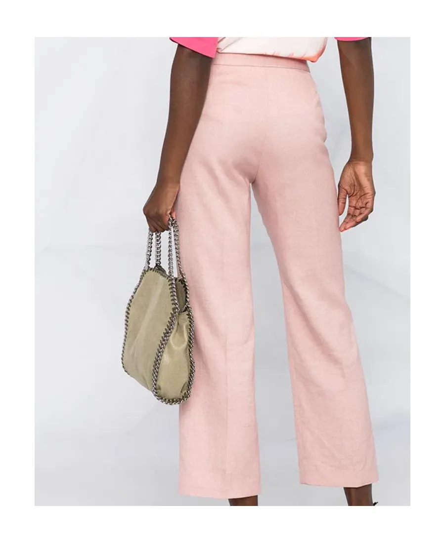 Straight-Leg Cropped Trousers