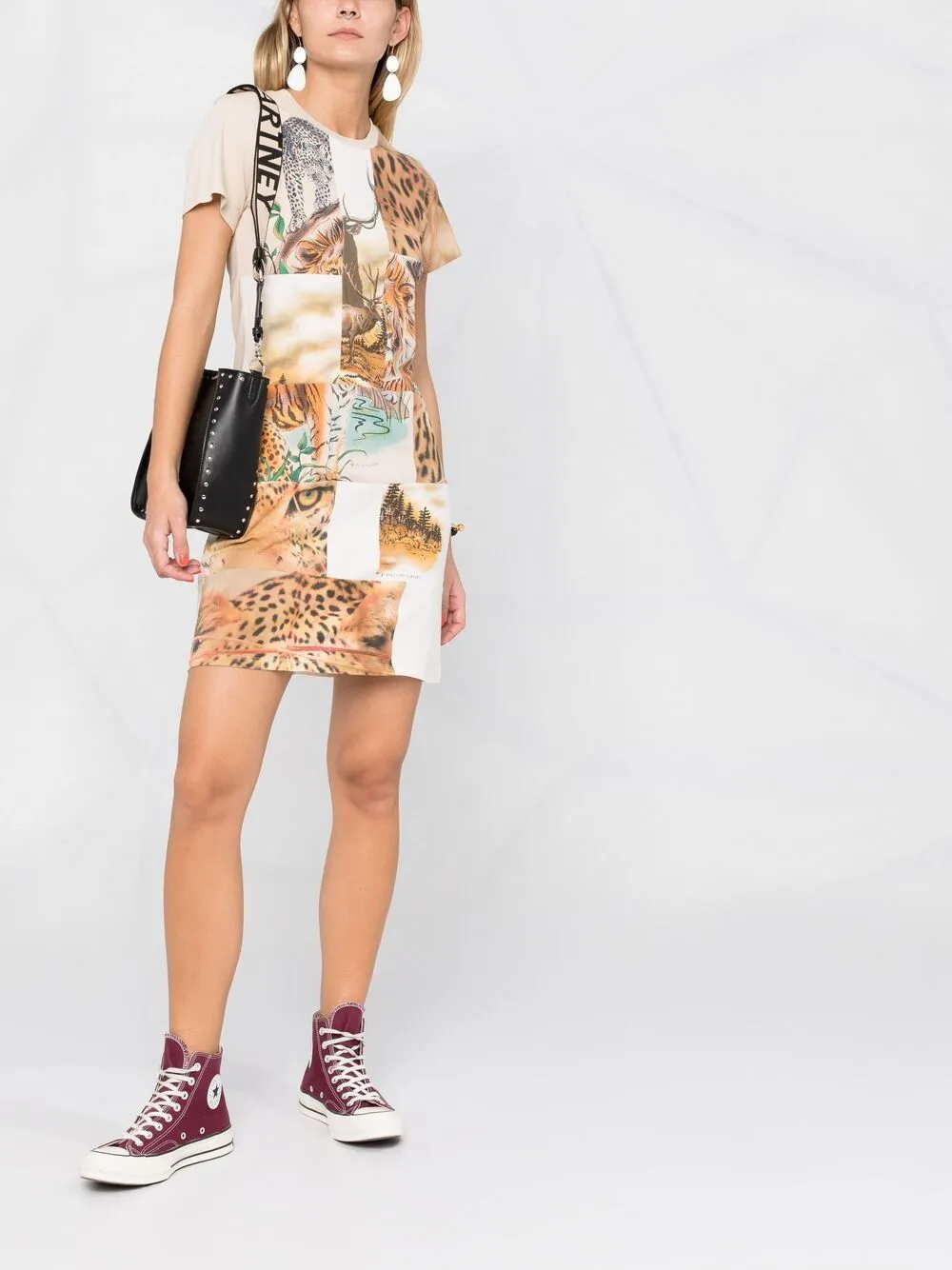 Animal Patchwork-Print T-Shirt Dress