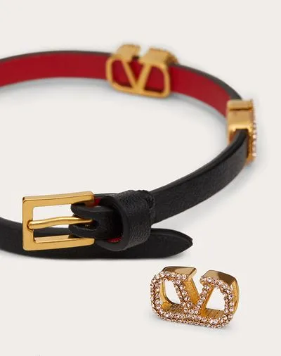 Valentino Vlogo Embellished Bracelet
