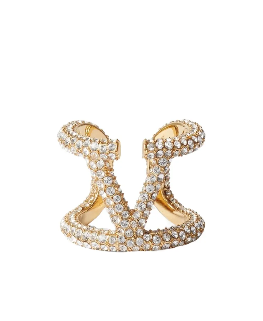 Vlogo Signature Ring In Metal And Swarovski® Crystals