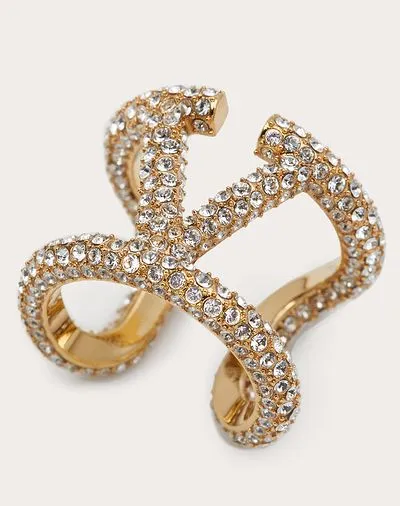 Vlogo Signature Ring In Metal And Swarovski® Crystals
