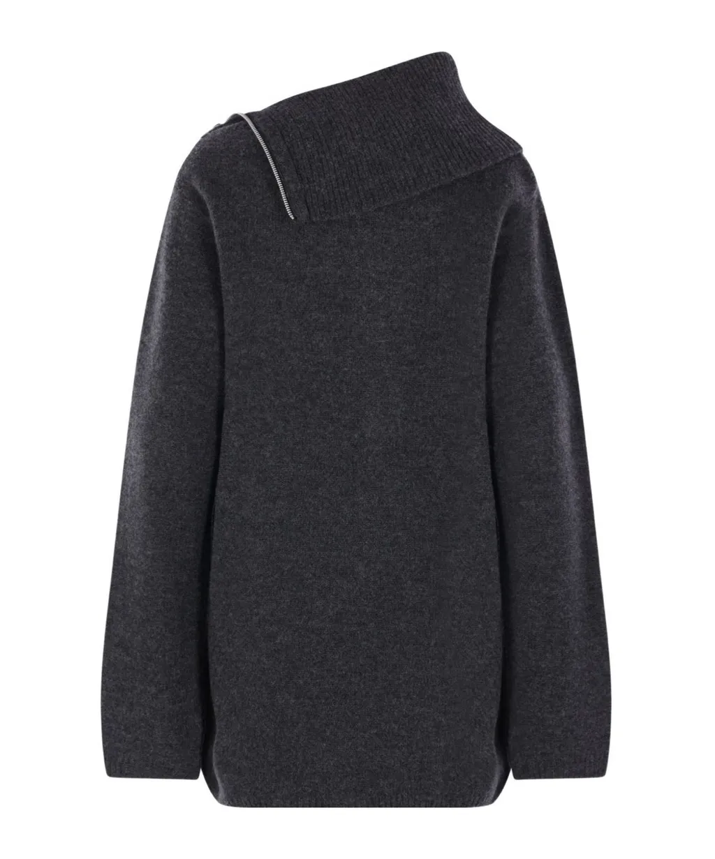 Yohji Yamamoto High Neck Ribbed Jumper