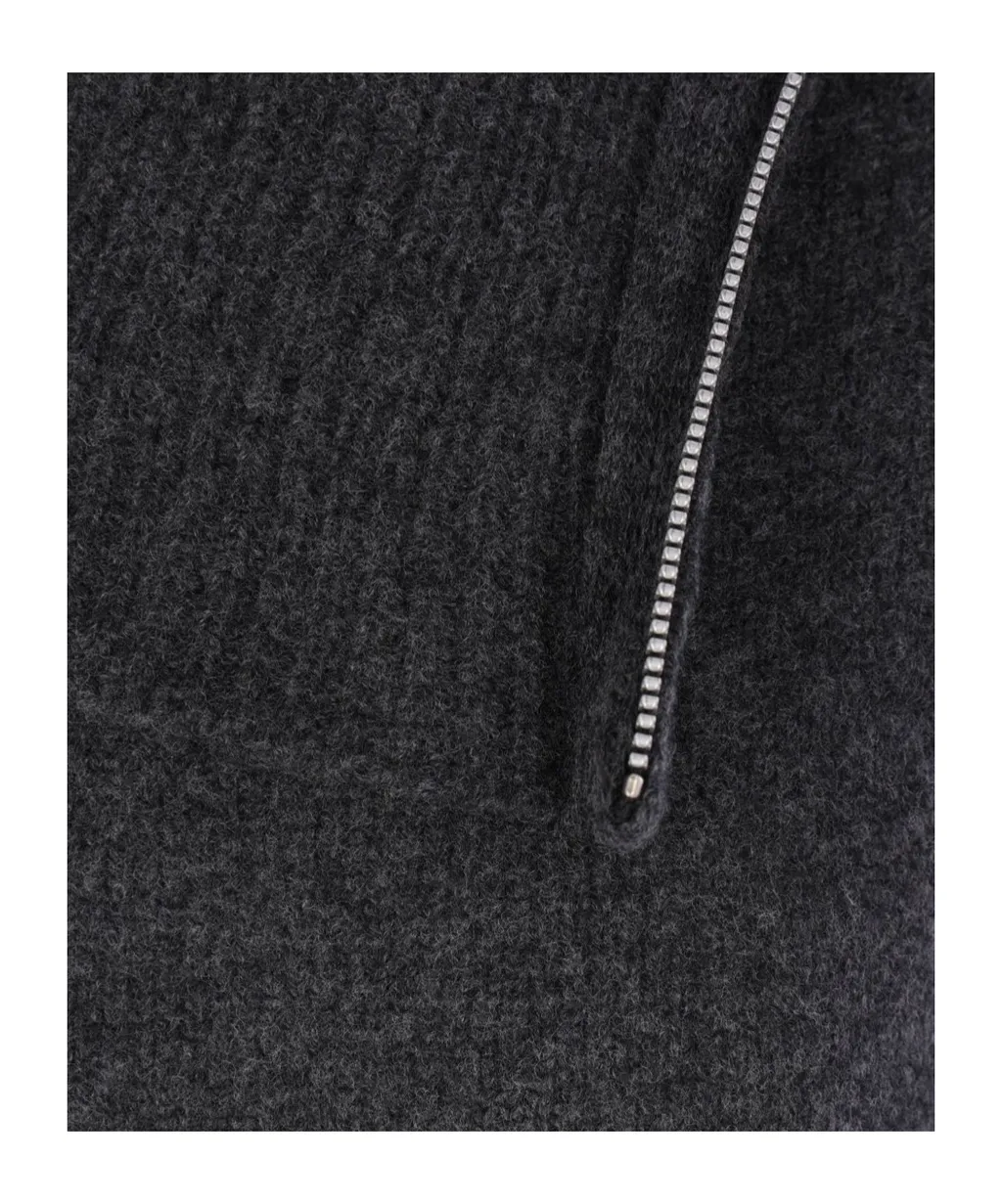 Yohji Yamamoto High Neck Ribbed Jumper