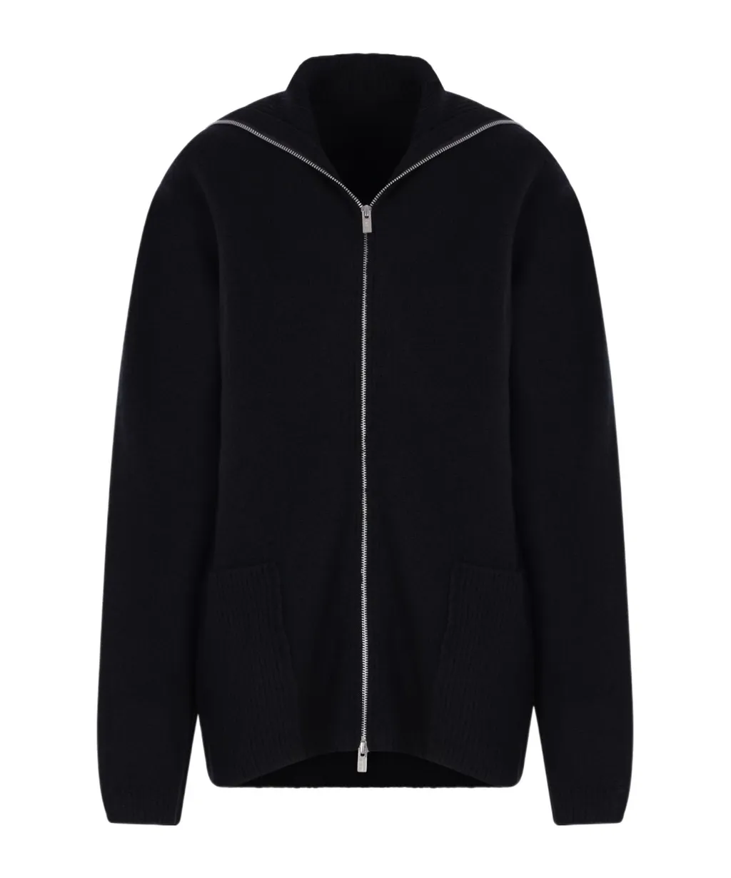 Yohji Yamamoto Zip-Up Long-Sleeved Cardigan