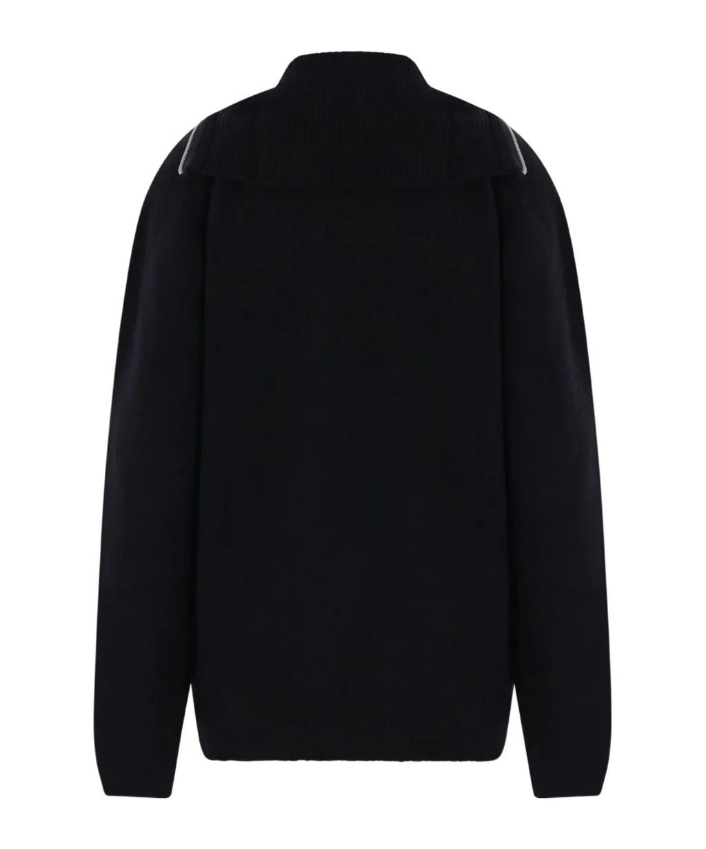 Yohji Yamamoto Zip-Up Long-Sleeved Cardigan