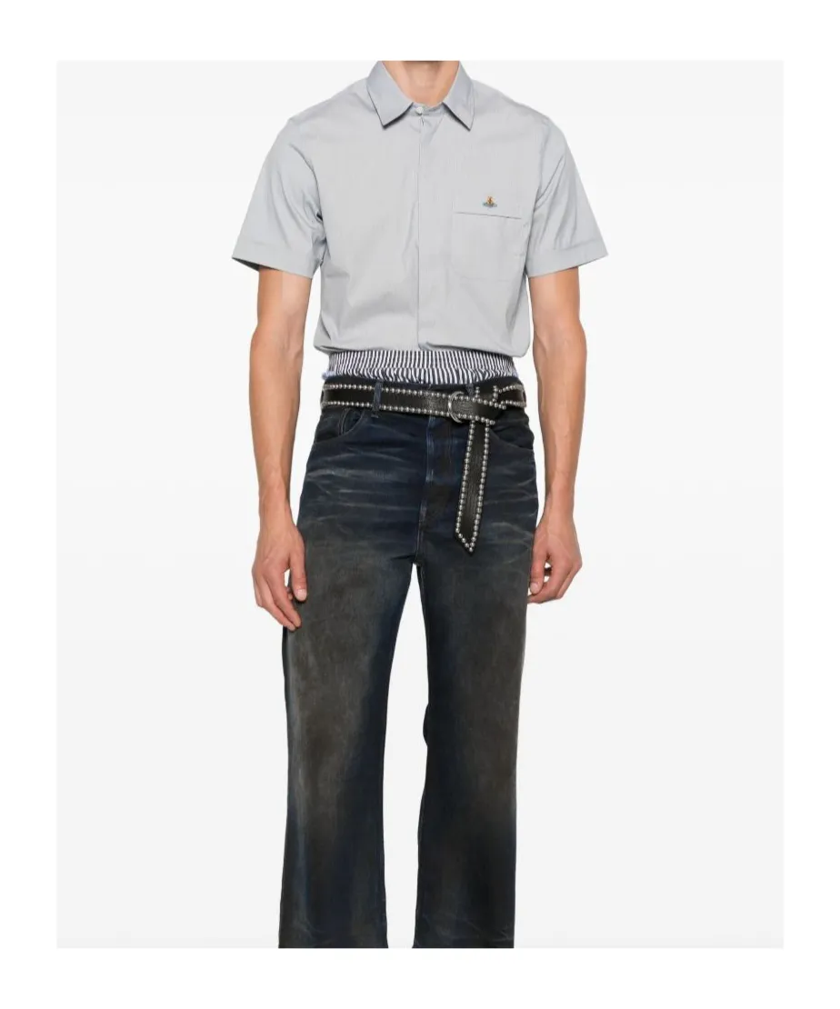 Orb-Embroidered Short-Sleeve Shirt