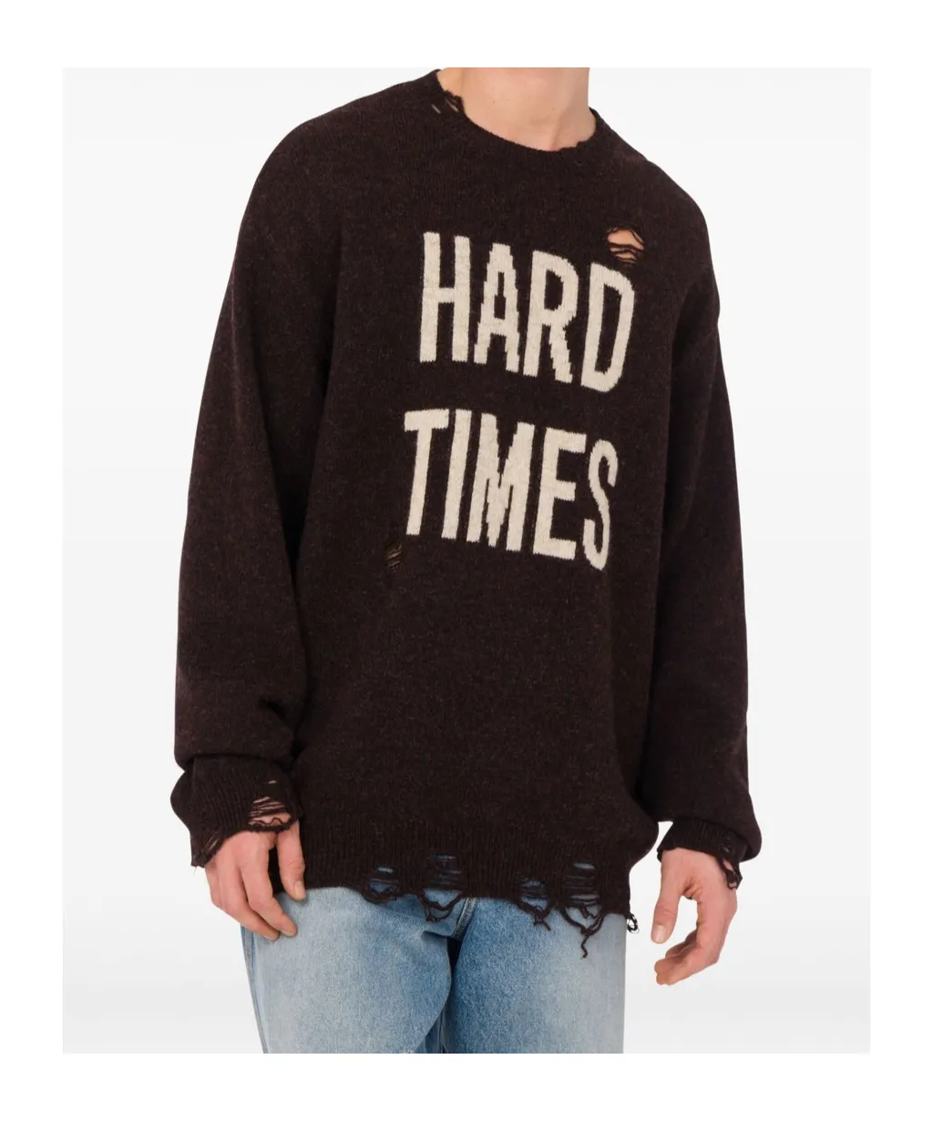 Moschino Hard Times Distressed Knitted Jumper