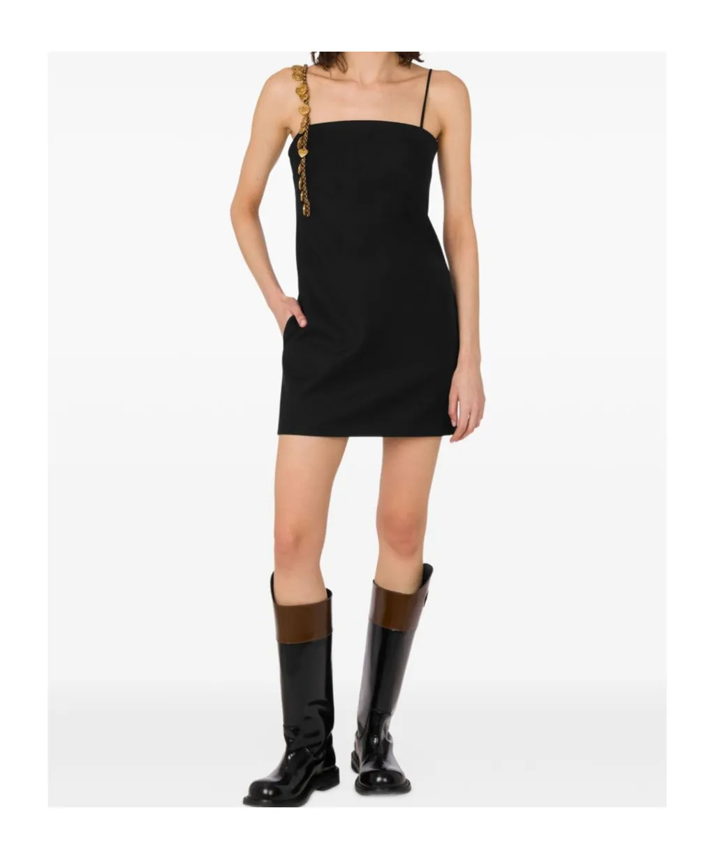 Chain-Embellished Mini Dress