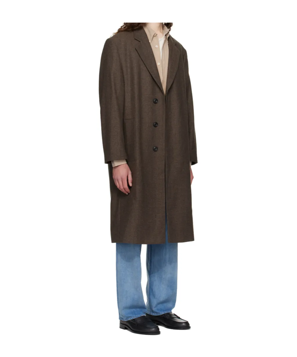 Herringbone Single-Breasted Coat