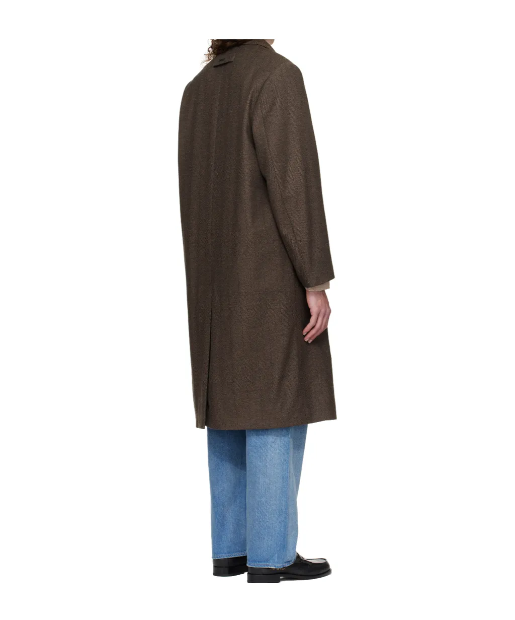 Herringbone Single-Breasted Coat