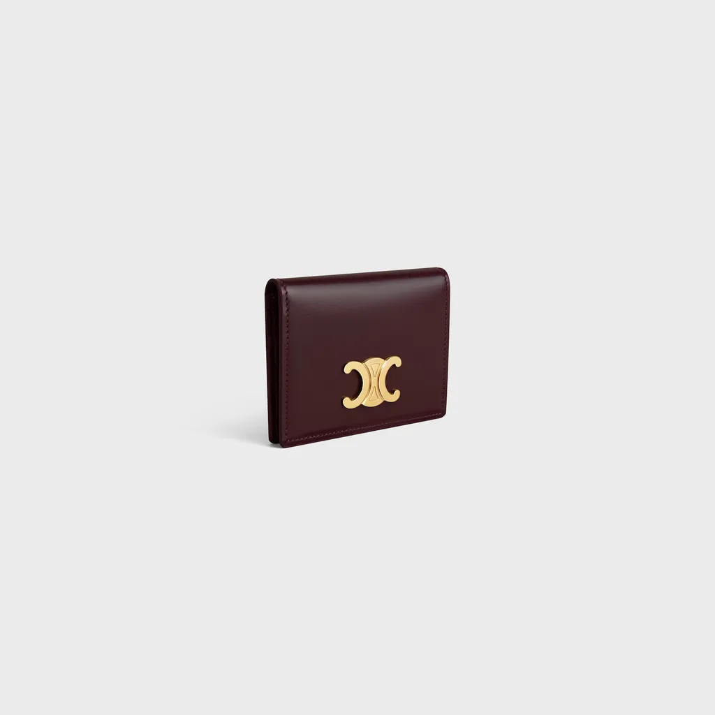 Bi-Fold Card Holder In Shiny Calfskin
