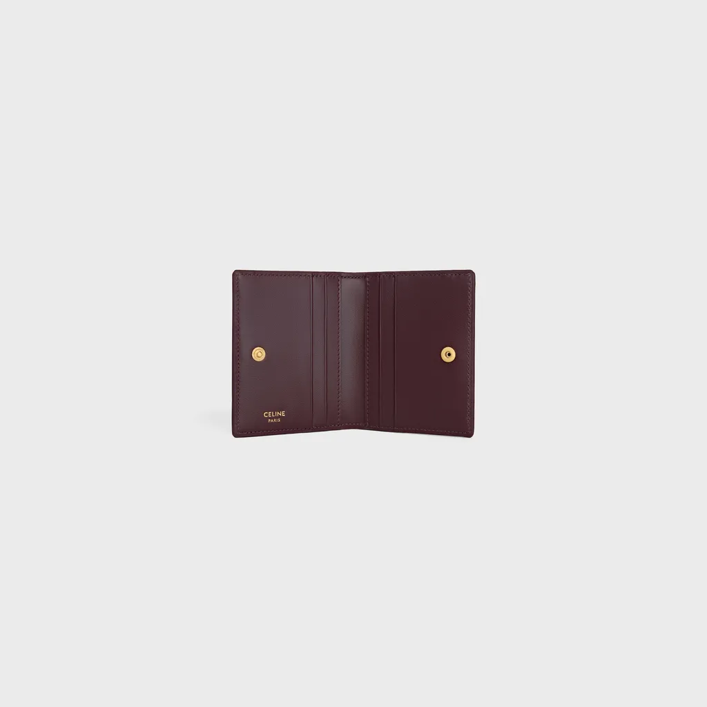 Bi-Fold Card Holder In Shiny Calfskin
