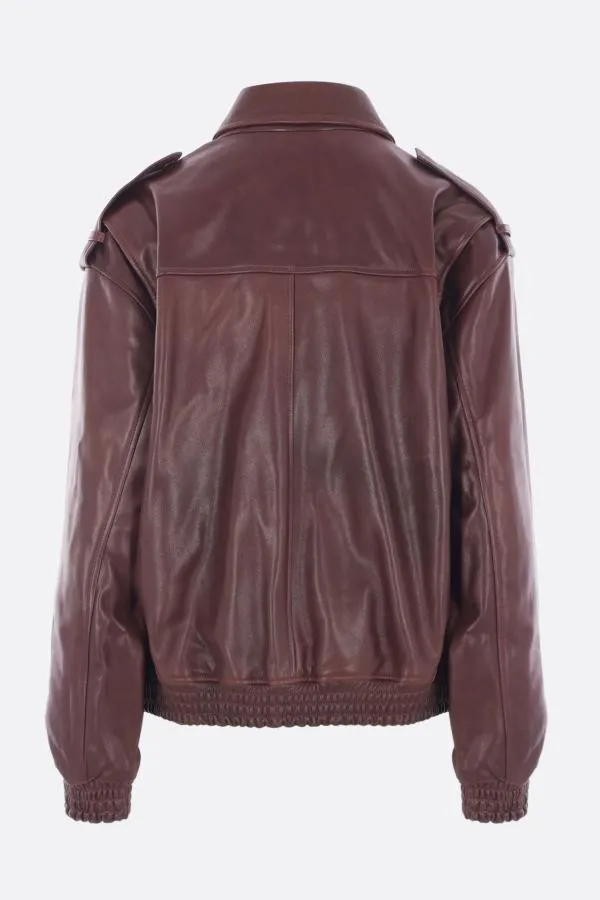 Long-Sleeved Leather Jacket