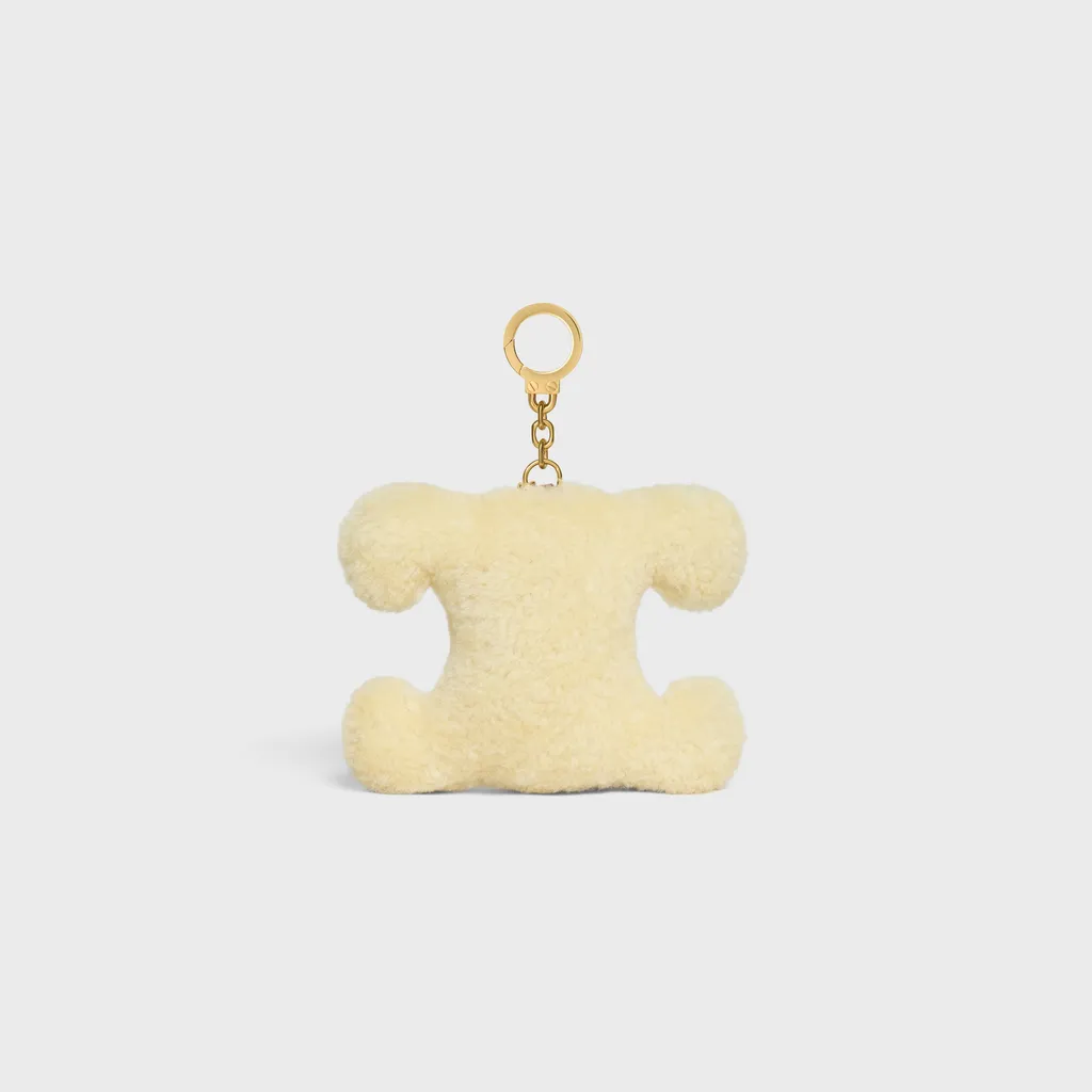 Triomphe Pom-Pom Charm In Shearling And Calfskin