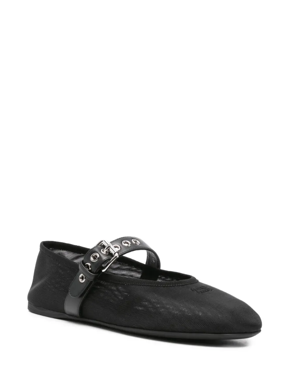 Miu Miu Logo-Embroidered Ballerines