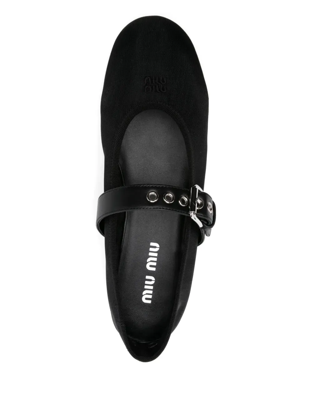 Miu Miu Logo-Embroidered Ballerines