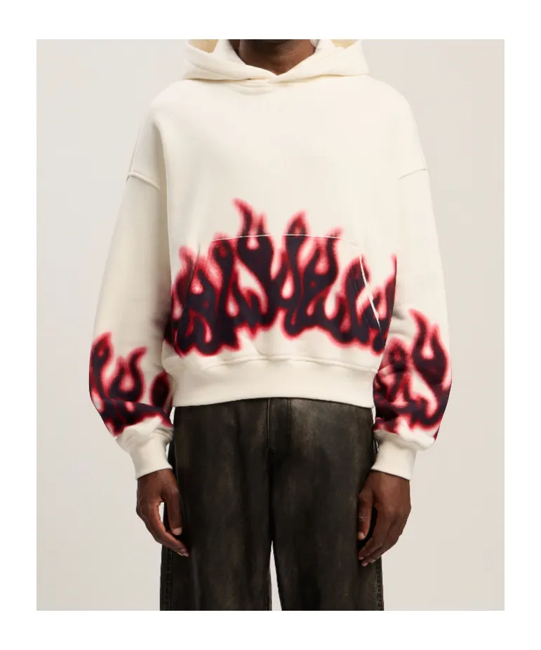 Flame-Print Hoodie