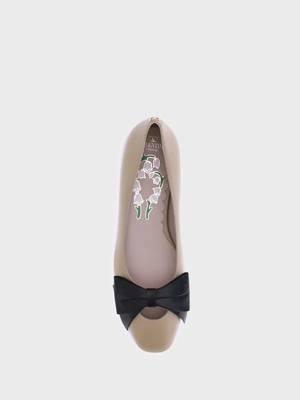 Valentino Bowow Round Toe Slip-On Ballet Flats