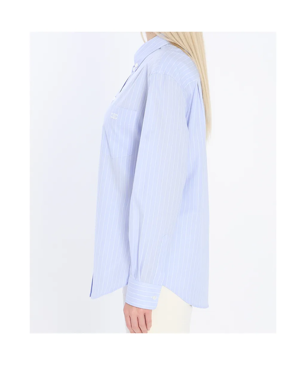 Relaxed Shirt In Striped Cotton Poplin