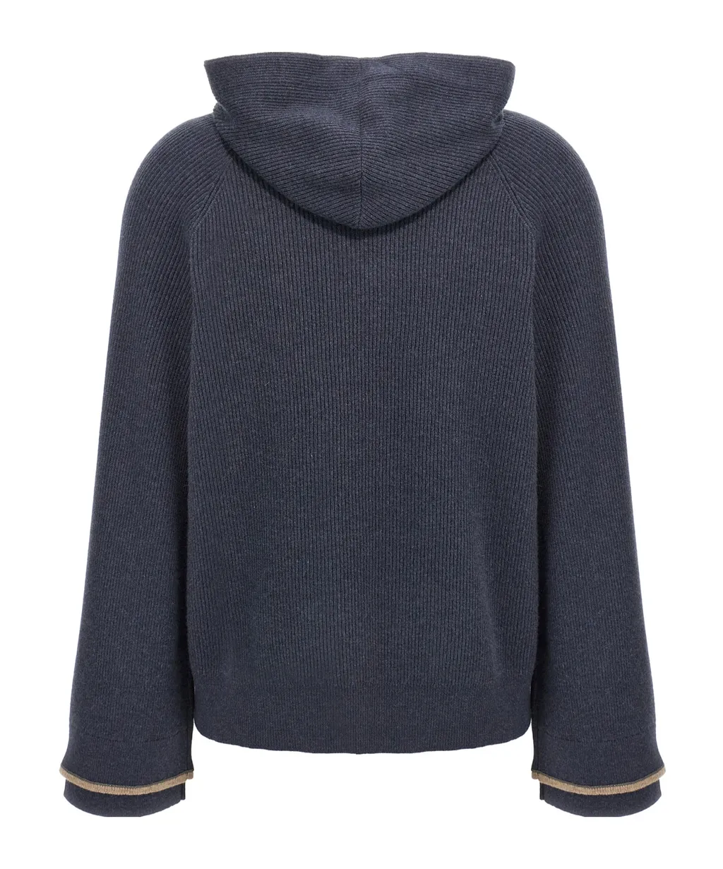 Brunello Cucinelli Monile Detailed Knit Hoodie