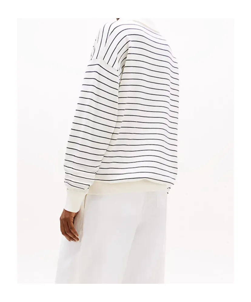 Striped V-Neck Polo Top