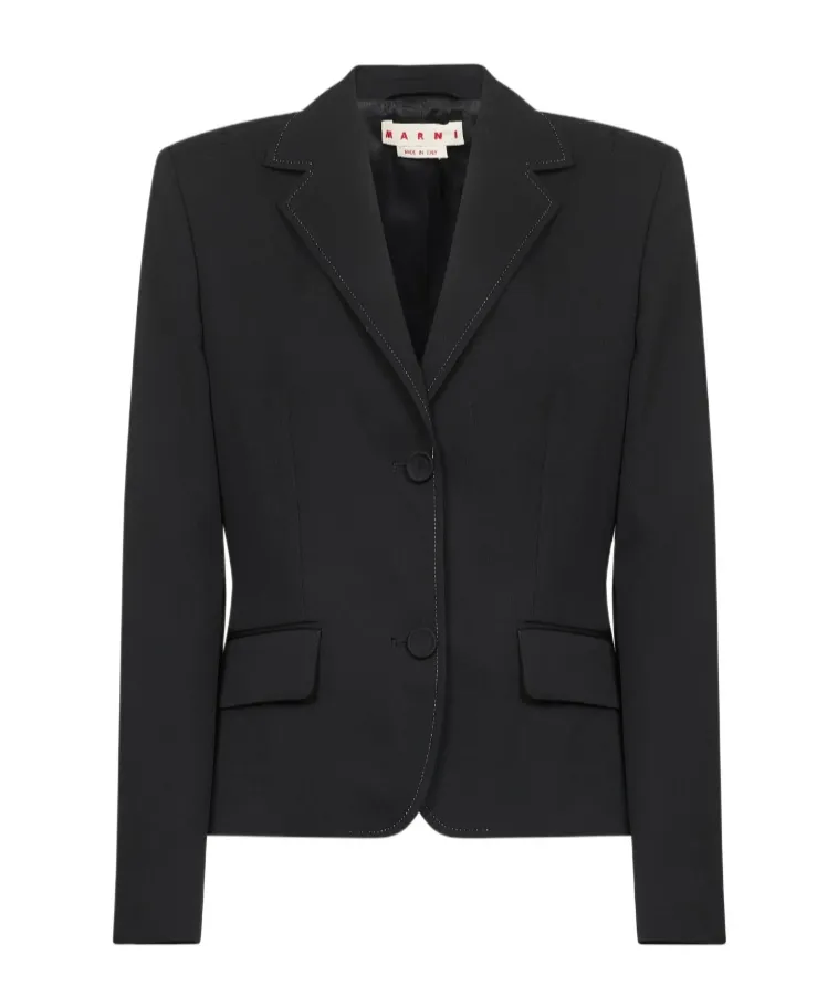 Marni Stitch Detailed Button-Up Jackets Black