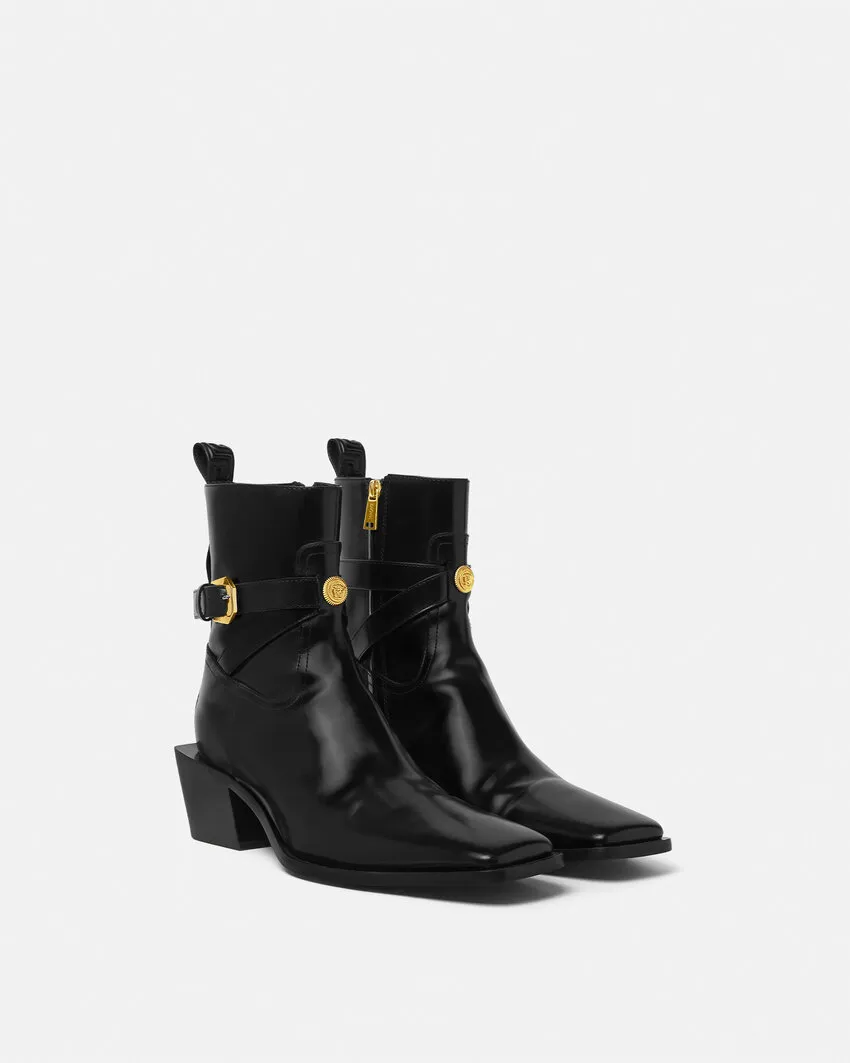 Versace Angelo Block-Heeled Chelsea Boots