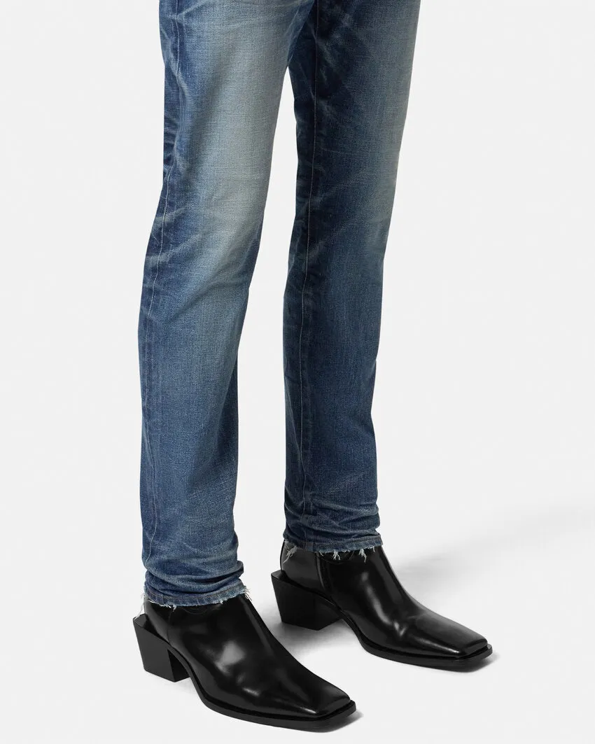Versace Angelo Block-Heeled Chelsea Boots