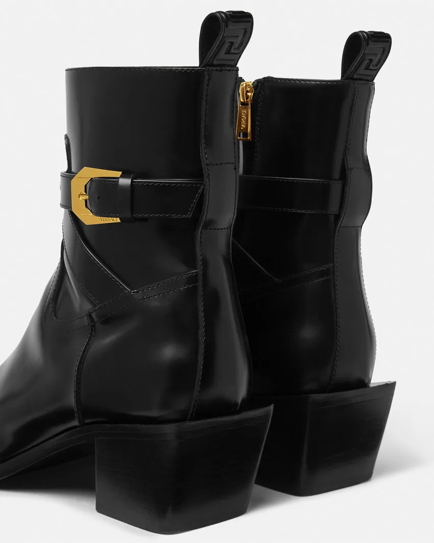 Versace Angelo Block-Heeled Chelsea Boots