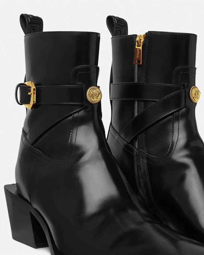Versace Angelo Block-Heeled Chelsea Boots
