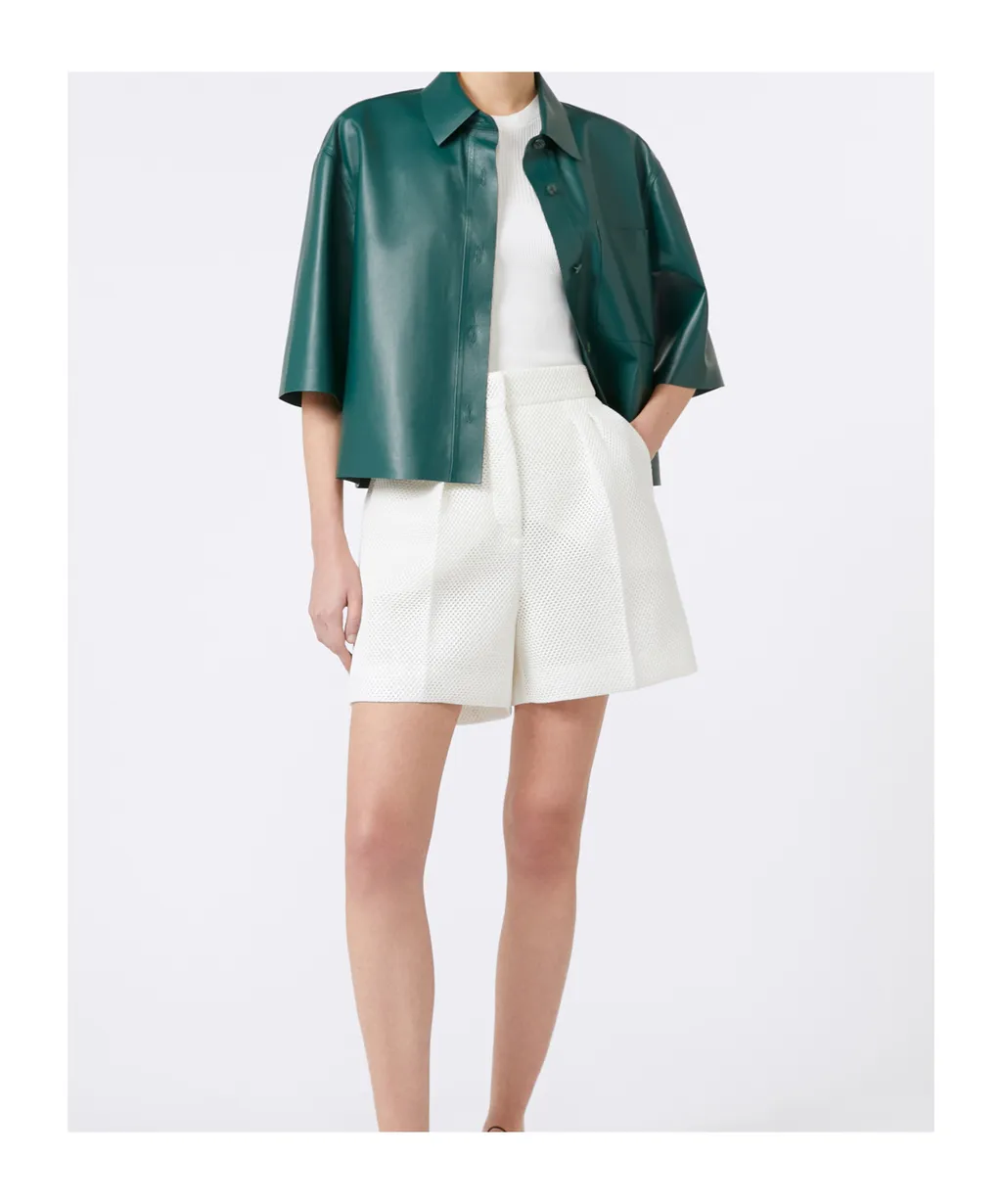 Nappa Leather Cropped Jacket