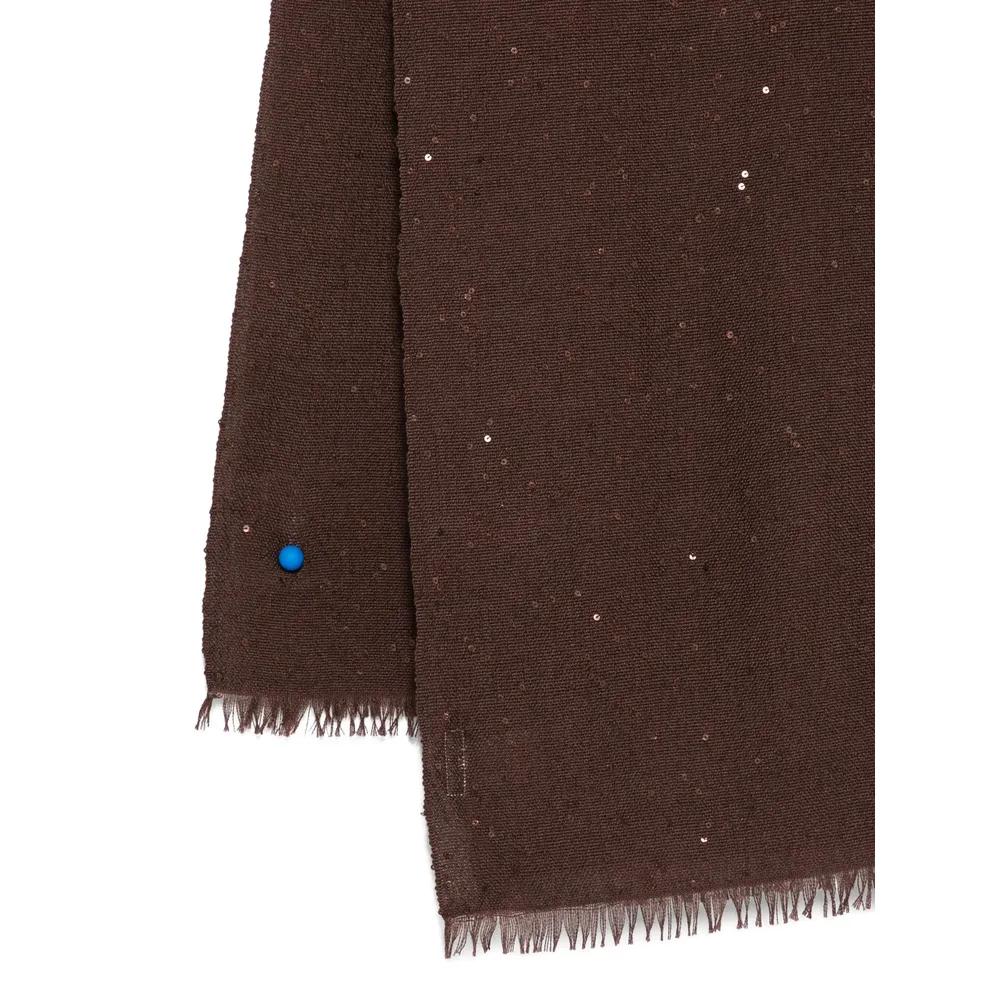 Diamond-Yarn Sequinned Scarf