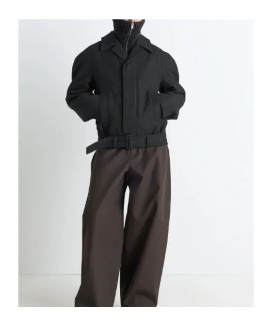 Raglan-Sleeve Belted Jacket