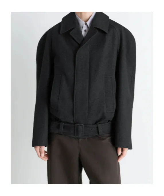 Raglan-Sleeve Belted Jacket