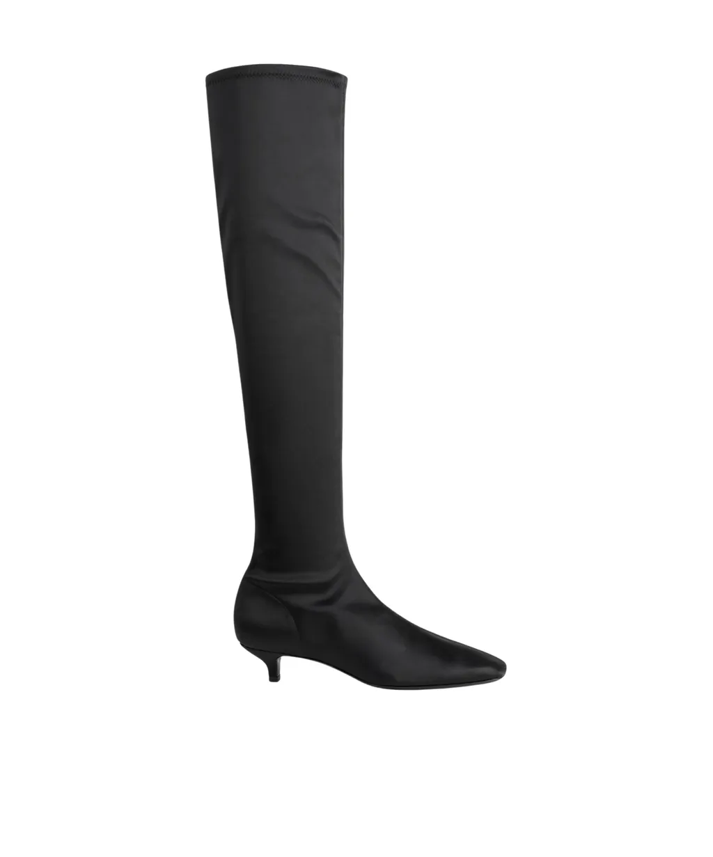 40Mm Satin Knee-High Boots