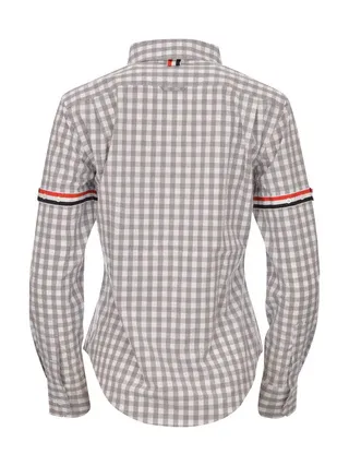 Thom Browne Classic Long Sleeved Gingham Check Poplin Shirt